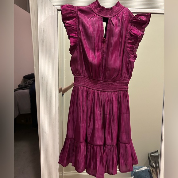 Lulu's Magenta Ruffle Mini Dress - Picture 3 of 8